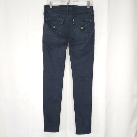 Hudson Collin Midrise Skinny Jean Sz 28 Dark Blue Shade C Flap Pockets - Picture 2 of 6